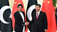 China's President Xi Jinping meets with Pakistan's Prime Minister Imran Khan in Beijing