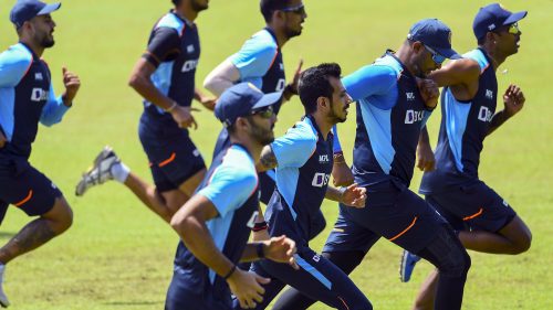 Indian players during a training session