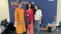 Sunita Bhuyan performing at a corporate wellness event
