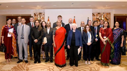 Nirmala Sitharaman and the US Treasury Secretary, Dr. Janet Yellen at the 9th meeting of India-US Economic Financial Partnership